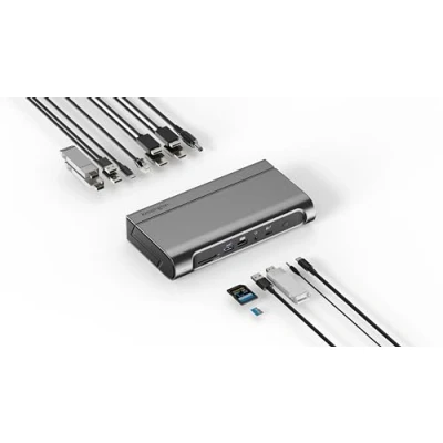 Abbildung von Kensington AD4010T4 Thunderbolt 4, USB4 Dockingstation, Quad 4K Display, bis zu 100W Leistung, 2 x HDMI, DP, 2.5Gbps Ethernet, SD Kartenleser, kompatibel mit Windows und macOS (K32852EU)