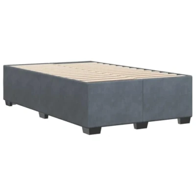 Abbildung von vidaXL Bettgestell, Bettrahmen mit Lattenrost, Polsterbett Bett für Schlafzimmer, Doppelbett Schlafzimmerbett, Dunkelgrau 120x200cm Samt