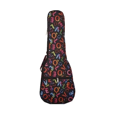 Abbildung von Surwin Ukulelentasche 21’ 23’ 26’ Ukulele Case Bag für Sopran Konzert Tenor, Tragbare Ukulelen Tasche Rucksack Aufbewahrung Soft Verstellbarem Schultergurt (Schwarz,23 Zoll)