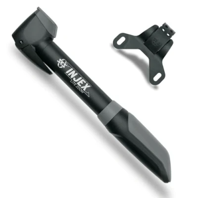 Abbildung von SKS GERMANY INJEX LITE ZOOM Minipumpe (Luftpumpe für alle Ventilarten, Teleskop Funktion, Hochdruckstufe, Ventilklemmhebel, max. Druck: 10 bar/144 PSI), 25 x 4 cm, Schwarz