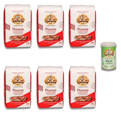 Abbildung von DELICRET 6x 1kg Caputo Mehl Pizzeria [Pizzamehl Typ 00] + 1x 100g Lievito Trockenhefe das spitzen aus Neapel