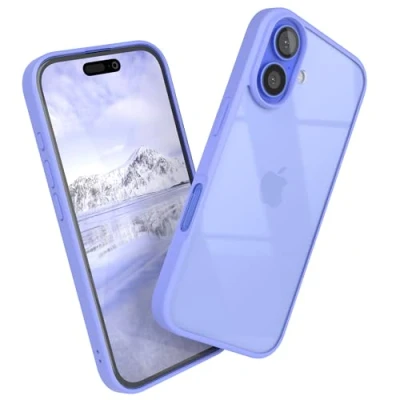 Abbildung von EAZY Case Hülle für iPhone 16, Handyhülle mit Ultra Aufprallschutz, Stoßfest und Kratzfest, dünne Schutzhülle Kameraschutz, Silikon Cover Clear Hybrid Handy Lavendel Blau Bumper