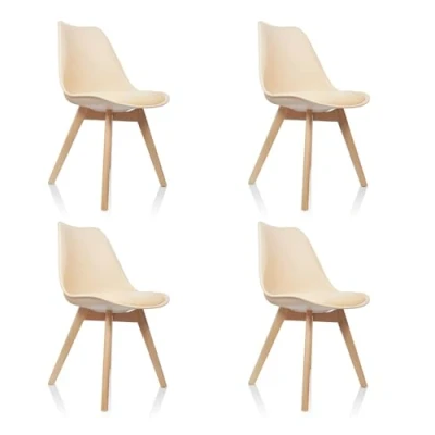 Abbildung von hjh OFFICE Schalenstuhl SCANDI Kunststoff ohne Armlehnen (4er Set), Esszimmerstuhl