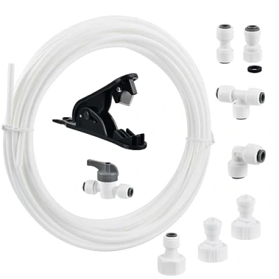 Abbildung von TMBMLPP 15m Wasserzulaufleitung Universal Anschluss Set,(1/4&quot;,1/2&quot;,3/4&quot;,7/16&quot;) Wasserschlauch Schlauchverbinder für Kühlschrank, Kühlschrankschlauch Set