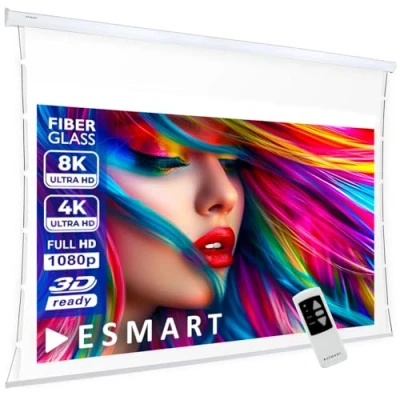 Abbildung von ESMART Professional TATENSO Akustik Tension Leinwand 290 cm Bild 244 x 137 (110&quot;) 16:9 Programmierbare Fernbedienung Heimkino elektrische Beamer Projektionsleinwand LCD LED