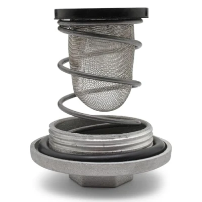 Abbildung von Easyboost Ölablassschraube mit Sieb, Dichtung und Feder für 50cc Roller GY6 4T 139QMB Baotian BT49QT, Kymco Agility, Dink, People, Super 8, Vitality, Peugeot Kisbee, Speedfight 3 4, Tweet, V Clic