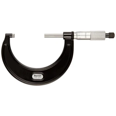 Abbildung von Starrett V436.1MXRL 50 Außenmikrometer, Ratschenanschlag, Kontermutter, Hartmetallflächen, Bereich 25 mm, 0,001 mm Teilung, +/ 0,002 Genauigkeit