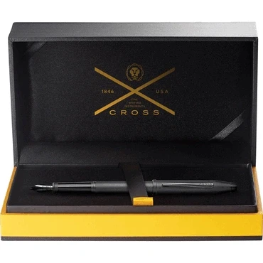 Abbildung von Cross Century II Füllfederhalter (Diamantstruktur, M Feder, Schreibfarbe schwarz, inkl. Premium Geschenkverpackung) gebürstetes schwarz