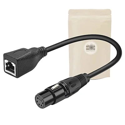 Abbildung von Adapterkabel RJ45 Buchse auf XLR DMX 5 Pin Lighting