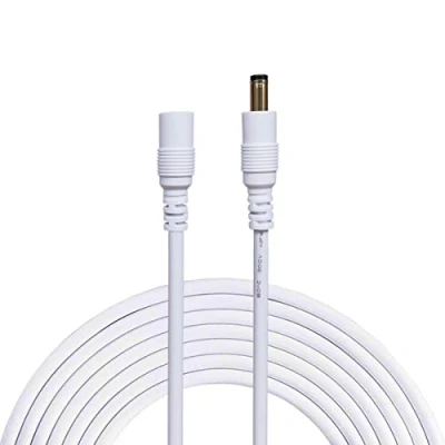 Abbildung von Liwinting 2m/6.56Feet DC Verlängerungskabel 5.5 mm / 2.1 Anschlusskabel DC/Gleichstrom Verbinderkabel Verteiler Männlich zu Weiblich Verbinder Weiß