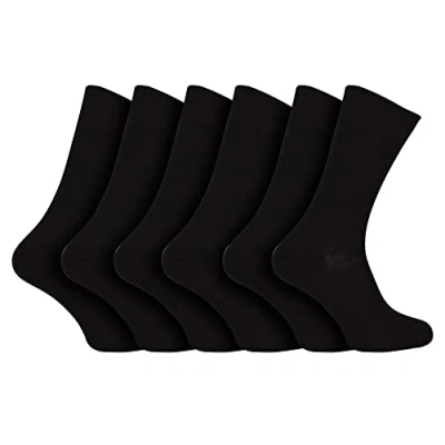 Abbildung von 100% Ägyptische Baumwolle Socken für Herren 6er Pack Männer Schwarz Baumwollsocken (39 42, Schwarz)