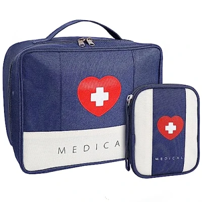 Abbildung von Romon 2 Stück Medikamententasche, Reiseapotheke Tasche Wasserdicht, Erste Hilfe Leer, Tragbar Medizin Aufbewahrungstasche für Home Office Reisen Outdoor