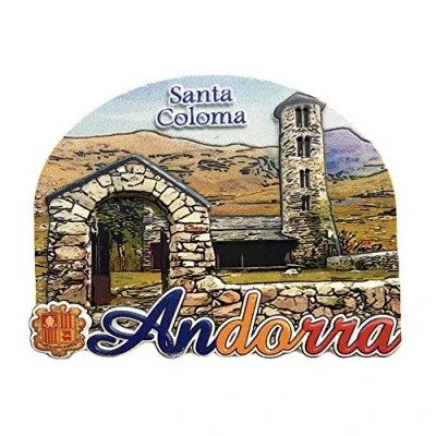 Abbildung von 3D Santa Coloma Andorra Kühlschrankmagnet Souvenir Handgemachte Harz Handwerk, Sammlung Geschenk Magnetische Aufkleber Home Küche Dekoration