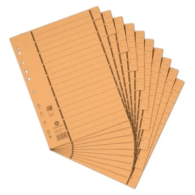 Abbildung von Oxford Trennblätter A4 aus Karton mit Perforation, gelb, 100 Stück