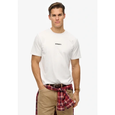 Abbildung von Superdry Micro LOGO Tshirt basic, Herren, Größe: Small, Bone white