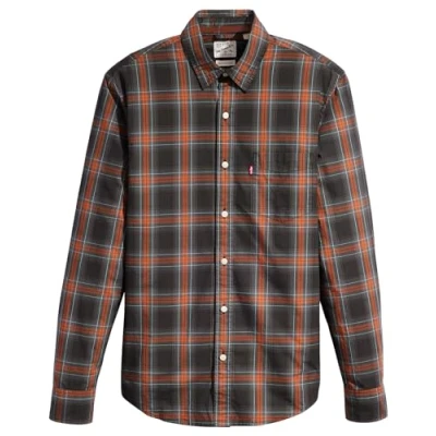 Abbildung von Levi&#039;s Herren Sunset 1 Pocket Standard Hemd,Malmedal Plaid Andesite Ash,XS