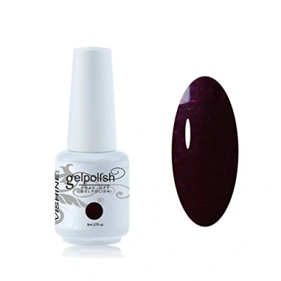 Abbildung von Vishine Nagellack, 8 ml, semi permanent, Gel, UV, LED, Soak Off, Maniküre, Aubergine #1339