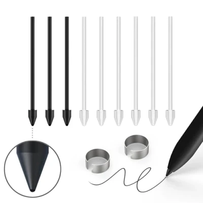Abbildung von NWANTF Weiche Metallspitzen, Ersatz für Samsung Galaxy Tab S9/S9FE+/S9 Ultra/S8/S8+/S8 Ultra/S7/S7 FE/S6/S6 Lite/S22/S23/S24 Ultra S Stift, Kunststoff + Kupfer Titan Federn/Spitzen Clip