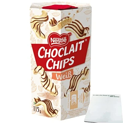 Abbildung von Nestle Choclait Chips Weiß (115g Packung) + usy Block