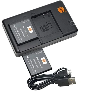 Abbildung von DSTE DMW BLH7E BLH7 BLH7PP (2 Stück) Wiederaufladbarer Akku Ersatzakku und Dual Ladegerät Kompatibel mit Lumix DMC GM1 GM5 GF7K LX10 LX15 Digital Kamera usw