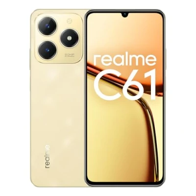 Abbildung von realme C61 Smartphone 6+128GB, 45W SUPERVOOC Charge, 5000mAh Massive Battery, Powerful Octa core Chipset, 7.74mm Ultra Slim Design, AI Boost Engine, Sparkle Gold, No Adapter