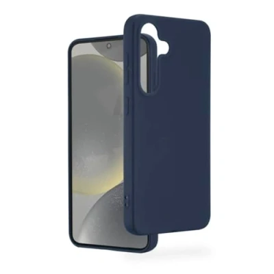 Abbildung von Hama Hülle für Samsung Galaxy S24 (Handyhülle, stoßfest, Kratzfest, Elegante Schutzhülle Rückseite, weich, Slim, softe Oberfläche, Wireless Charging kompatibel) blau