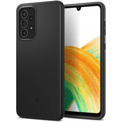 Abbildung von Samsung Galaxy A33 Hülle Kunststoff Spigen Hard Case/Backcover Handyhülle Schwarz