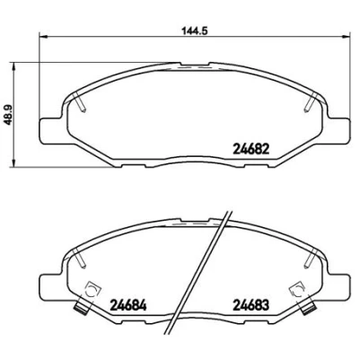Abbildung von BREMBO P 56 088 Bremsbelagsatz mit akustischer Verschleißwarnung ohne Zubehör NISSAN: Tiida Schrägheck, MICRA 3, Note I