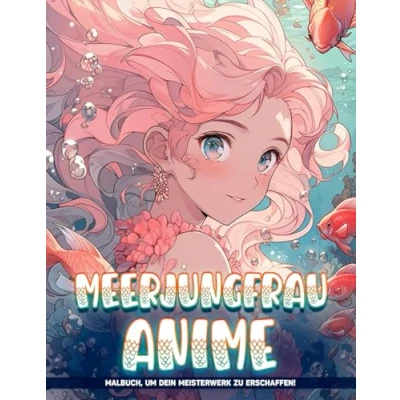 Abbildung von Meerjungfrau Anime Malbücher Für Erwachsene: Manga Ausmalbild Erwachsene Zur Entspannung, Frieden Und Stressabbau Geschenke Zum Geburtstag
