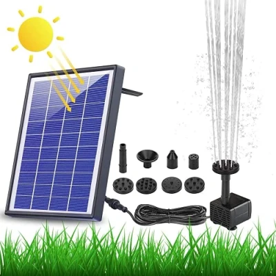 Abbildung von AISITIN 6.5W Solar Springbrunnen Eingebaute1500 mAh Batterie Upgraded Teichpumpe Wasserpumpe, Schwimmender Fontäne Pumpe mit 6 Fontänenstile für Garten, Vogel Bad,Teich,Fisch Behälter
