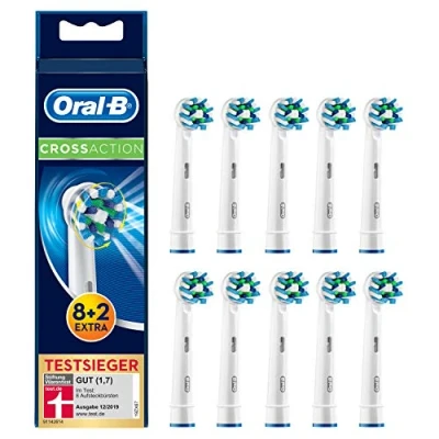 Abbildung von Braun Oral B 4210201197713 CrossAction Aufsteckbürsten für elektrische Zahnbürsten, Briefkastenfähige Verpackung, 10 Stück