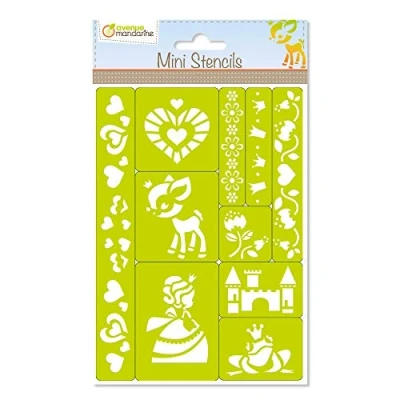 Abbildung von Avenue Mandarine 42830O Set mit Mini Schablonen (zum Verzieren und Gestalten, ideal für Ihre Bastelarbeiten, Kartengestaltung, dekorative Schachteln, usw, Prinzessin)