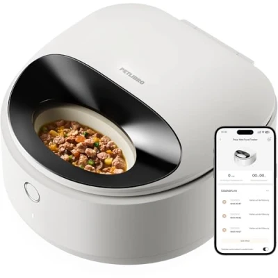 Abbildung von PETLIBRO Futterautomat Katze Nassfutter, Nassfutterautomat mit Halbleiter Kühlung, 2,4 GHz Wi Fi Smart App Steuerung Nassfutter Automat für Katzen, 3 Tage wahre Frische, Wet Food Feeder, Weiß