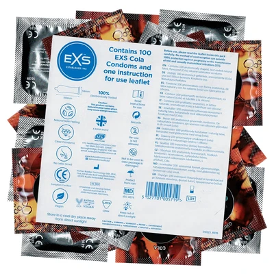 Abbildung von EXS Kondome Cola Flavour leckere Packung mit, 100 St., aromatisierte Kondome, mit Geschmack, Kondomvorrat, Großpackung