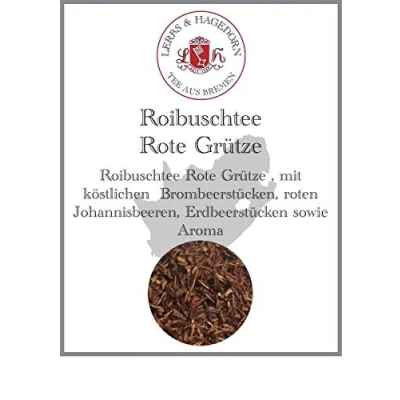 Abbildung von Lerbs &amp; Hagedorn, Roibuschtee Rote Grütze 250g (ca. 21 Liter) Brombeerstücken, roten Johannisbeeren, Erdbeerstücken