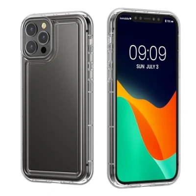 Abbildung von kwmobile Hülle kompatibel mit Apple iPhone 12 / Pro TPU Handyhülle Luftpolster Bumper Case in Transparent