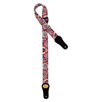 Abbildung von ORTEGA Nylon Ukulelengurt mit Wildleder 37mm Peace 68 (KNS U)