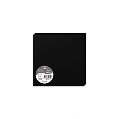 Abbildung von Clairefontaine 2175C Packung (mit 25 Doppelkarten Pollen, Gefaltet, 160 x 160mm) 210g, Schwarz