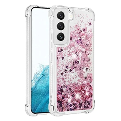 Abbildung von KBIKO zxl Kompatibel mit Samsung Galaxy S22 Glitzer Hülle,Mädchen Glitzern Handyhülle,Paillette Flüssigkeit Clear Silikon Schutzhülle für S22.Rose Gold YBL
