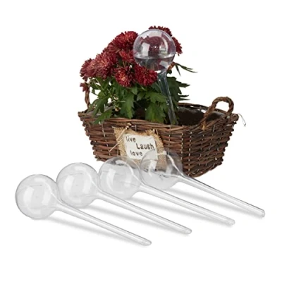 Abbildung von relaxdays Tropfer Bewässerungskugeln 5er Set, Transparent