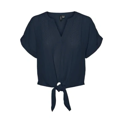 Abbildung von Vero Moda Langarmbluse VMGABBI SS CROPPED TIE TOP WVN GA