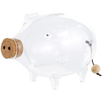Abbildung von Carlo Milano Spardose Glas: Deko XL Sparschwein aus Glas, 21 cm (Spardose Glas groß, Geburtstag)