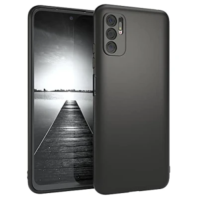 Abbildung von EAZY CASE Handyhülle Silikon mit Kameraschutz kompatibel Xiaomi Redmi Note 10 5G in Schwarz Matt, Ultra dünn, Slimcover, Silikonhülle, Hülle, Softcase, Backcover