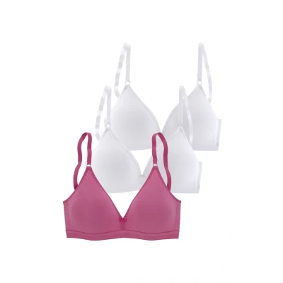 Abbildung von Lascana PACK 3 Triangel BH, Damen, Größe: 70AA, Pink weiß