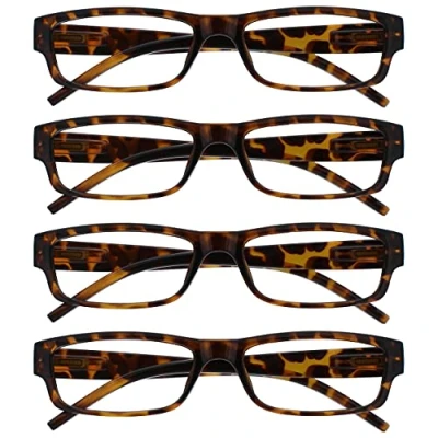 Abbildung von OPULIZE Die Lesebrille Unternehmen Braune Schildpatt Leicht Komfortables Leser Wert 4er Pack Herren Frauen RRRR32 2 +2,50