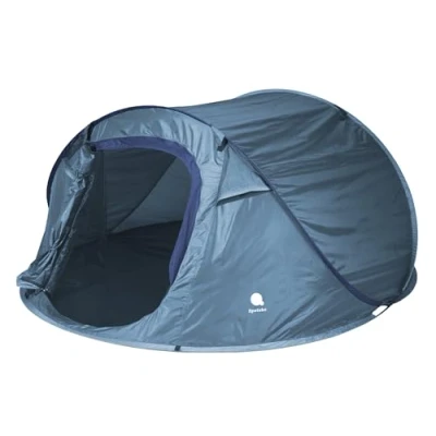 Abbildung von XXL Pop Up Wurfzelt blau 240 x 210 cm 3 Personen Sofortzelt für Trekking und Camping Automatisches Einhandzelt Zelt inklusive Heringe + Spannseile wasserdicht