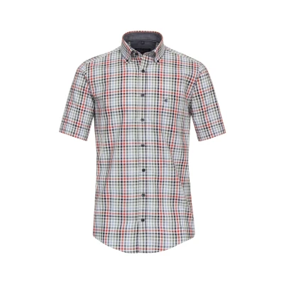 Abbildung von Casamoda Freizeit Kurzarm Kariert Casual FIT Hemd, Herren, Größe: Medium, Hellrot