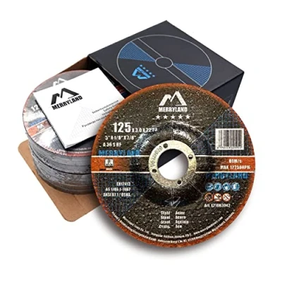 Abbildung von Merryland Trennscheibe 125 Metall Stahl Edelstahl für Winkelschleifer, X 3,0 mm Flexscheibe Gekröpft 25 Stück, Experten Line E21083042