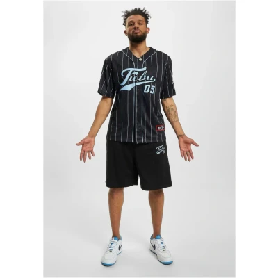Abbildung von FUBU Varsity Baseball Hemd, Herren, Größe: Large, Black lightblue