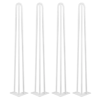 Abbildung von Tischbeine aus Haarnadel, 4 Stück Haarnadelbeine mit 3 stabilen Stangen, Möbelbeine für Esstisch, Büro, Couchtisch, moderner Stil (weiß, 71 cm)